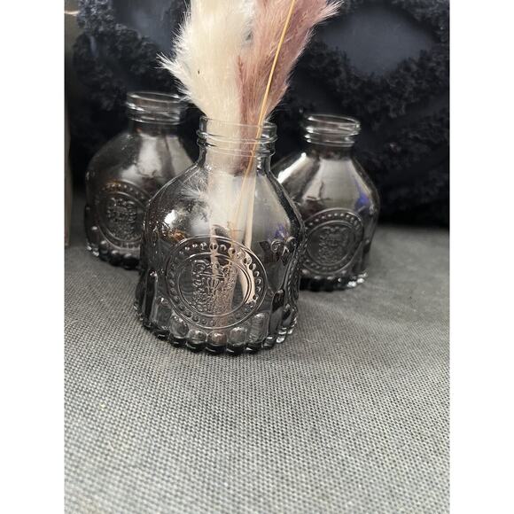 Small grey glass bohemian bottle or bud vase - Picture 4 of 6